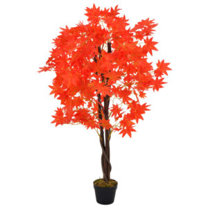 Künstliche Pflanze Ahornbaum mit Topf Rot 120 cm