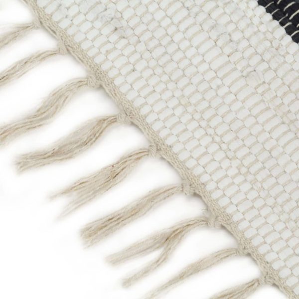 Handgewebter Chindi-Teppich Baumwolle 160x230cm Anthrazit Weiß