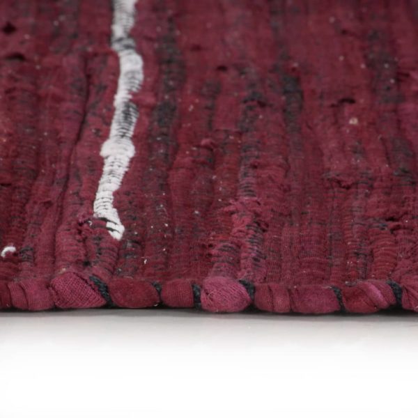 Handgewebter Chindi-Teppich Baumwolle 120×170 cm Weinrot