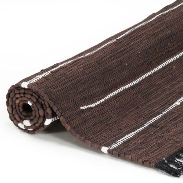 Handgewebter Chindi-Teppich Baumwolle 120×170 cm Braun