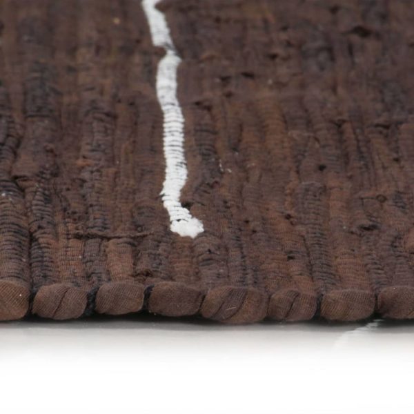 Handgewebter Chindi-Teppich Baumwolle 120×170 cm Braun