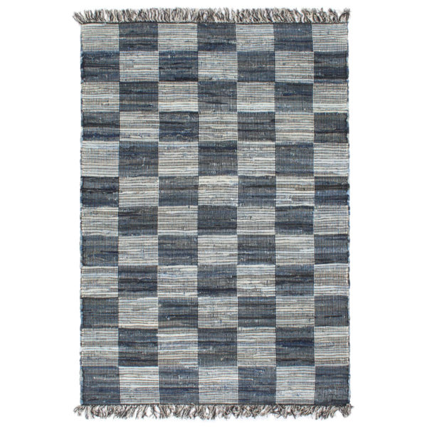 Handgewebter Chindi-Teppich Denim 80 x 160 cm Blau