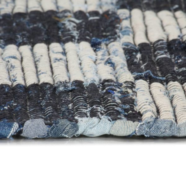 Handgewebter Chindi-Teppich Denim 80 x 160 cm Blau