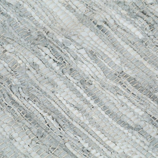 Handgewebter Chindi-Teppich Leder 190×280 cm Grau