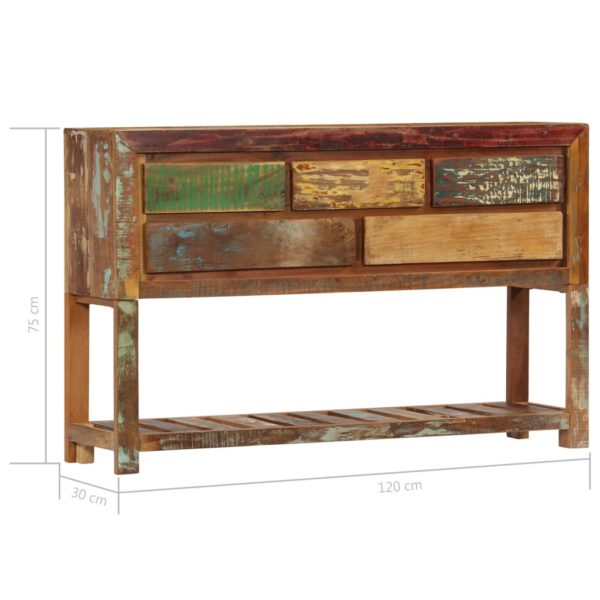 Sideboard 120 x 30 x 75 cm Recyceltes Massivholz