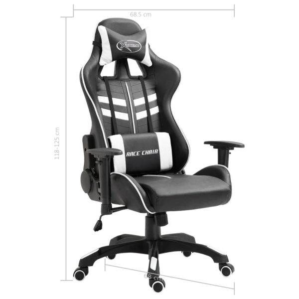 Gaming-Stuhl Weiß Kunstleder