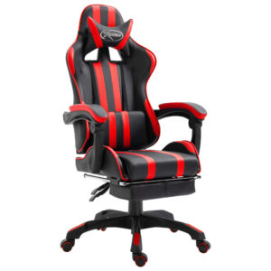 Gaming-Stuhl mit Fußstütze Rot Kunstleder