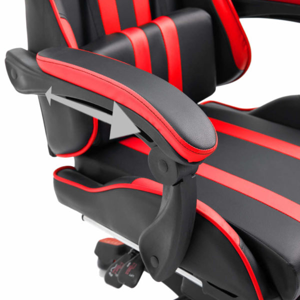 Gaming-Stuhl mit Fußstütze Rot Kunstleder