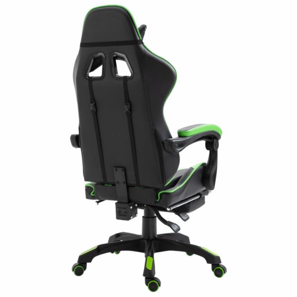 Gaming-Stuhl mit Fußstütze Grün Kunstleder
