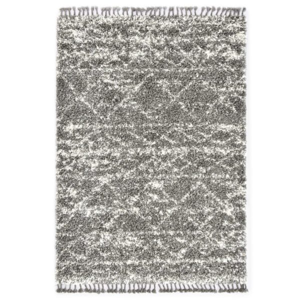 Berberteppich Hochflor PP Grau und Beige 80 × 150 cm