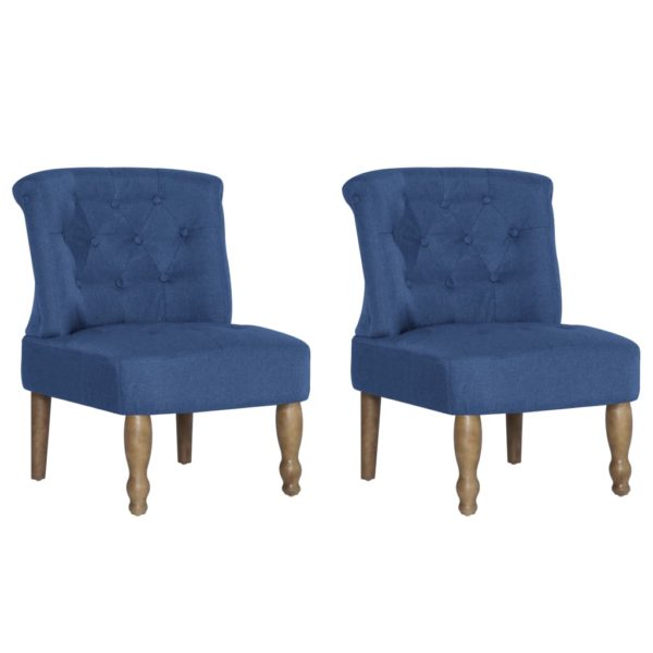Französische Stühle 2 Stk. Blau Stoff