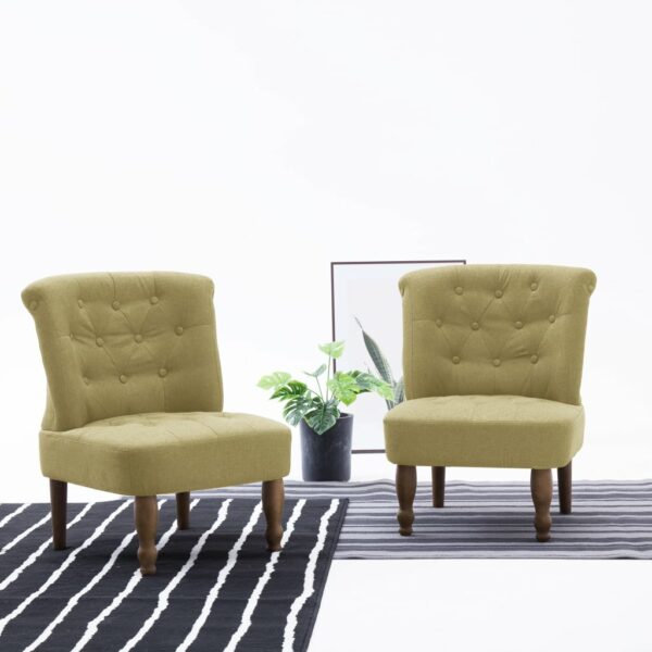 Französische Stühle 2 Stk. Grün Stoff