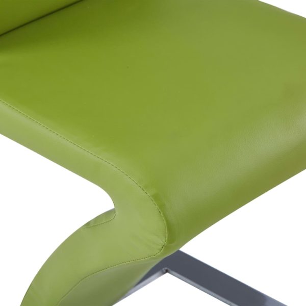 Esszimmerstühle in Zick-Zack-Form 2 Stk. Grün Kunstleder