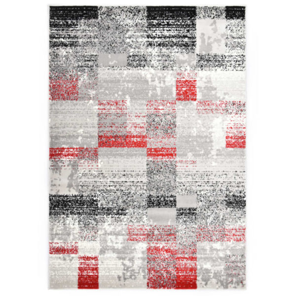 Teppich Grau und Rot 80 x 150 cm PP