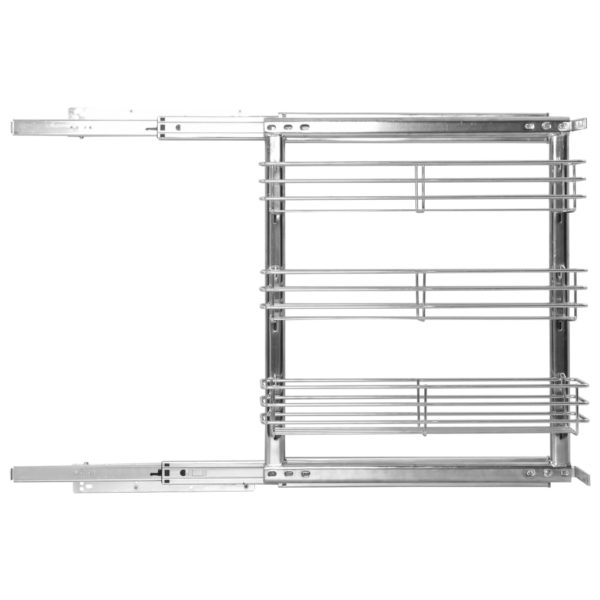 3-stufiger Ausziehbarer Küchen-Drahtkorb Silbern 47x15x56 cm