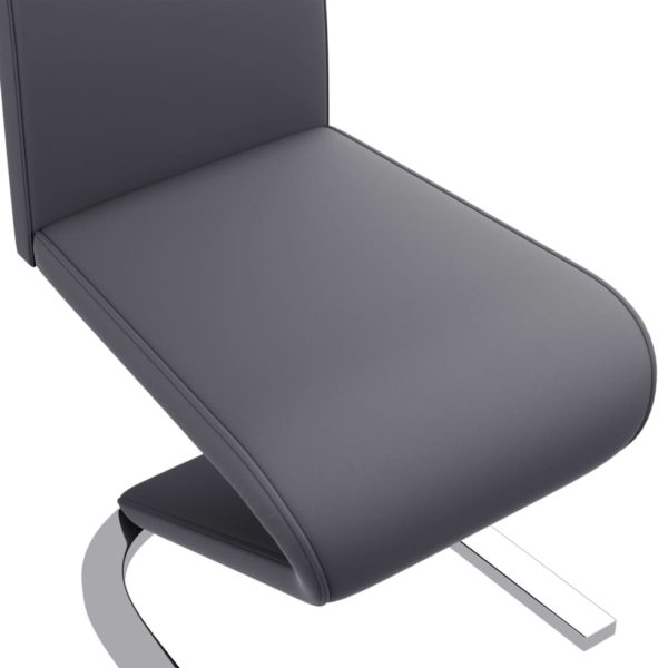 Esszimmerstühle in Zick-Zack-Form 2 Stk. Grau Kunstleder