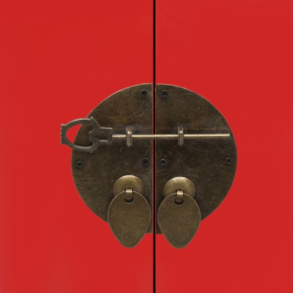 Nachttisch Rot 38×28×52 cm Paulownia Holz