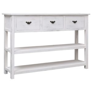 Sideboard Antik-Weiß 115×30×76 cm Holz