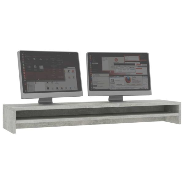 Monitorständer Betongrau 100×24×13 cm Spanplatte