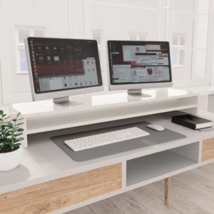 Monitorständer Hochglanz-Weiß 100×24×13 cm Spanplatte