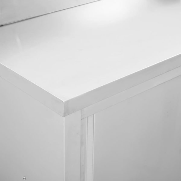 Arbeitsschrank mit Schiebetüren 100×50×95 cm Edelstahl