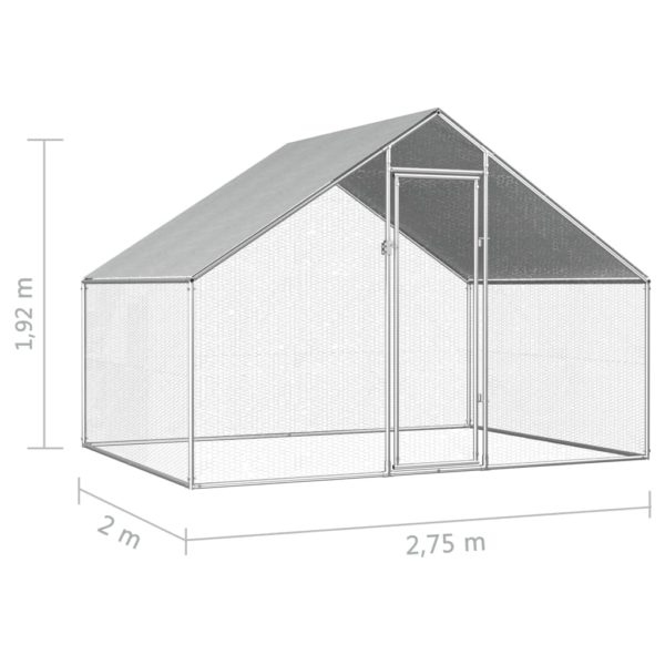 Outdoor-Hühnerkäfig 2,75×2×1,92 m Verzinkter Stahl