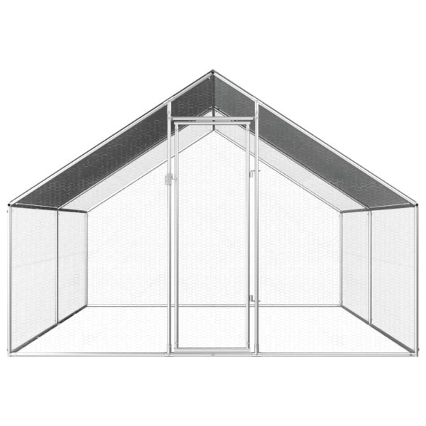 Outdoor-Hühnerkäfig 2,75×4×1,92 m Verzinkter Stahl