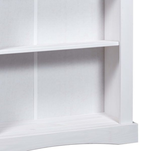 Bücherregal 4 Böden Mexiko-Stil Kiefer Weiß 81×29×150 cm