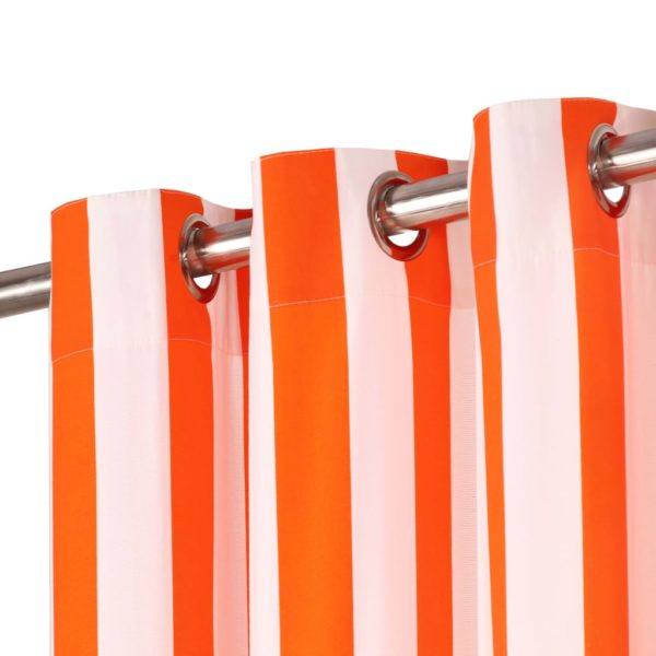 Vorhänge mit Metallösen 2 Stk. Stoff 140x225cm Orange Streifen