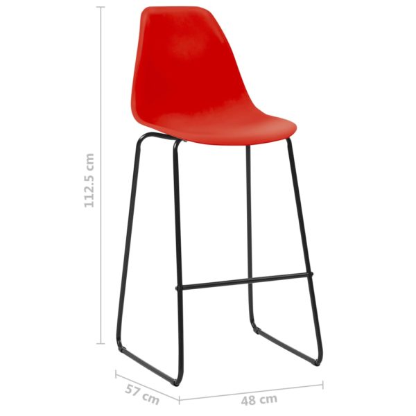 Barstühle 4 Stk. Rot Kunststoff