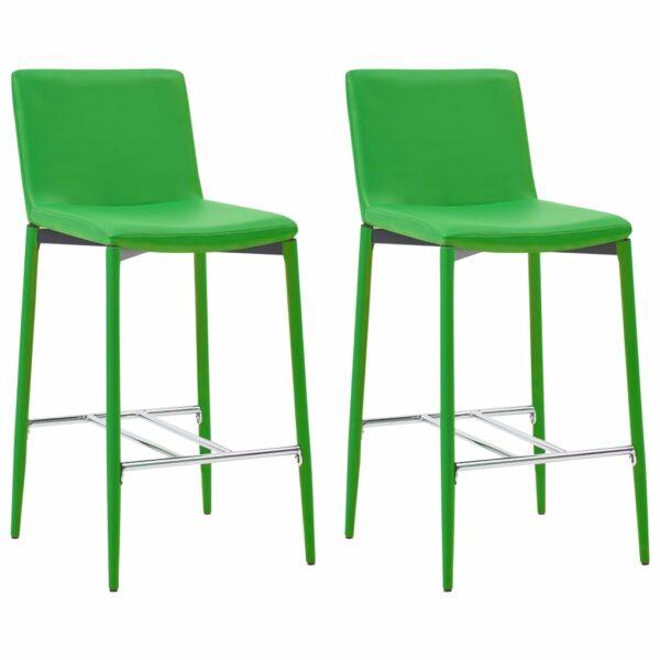 Barstühle 2 Stk. Grün Kunstleder