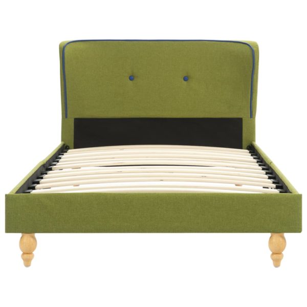 Bett mit Matratze Grün Stoff 90 x 200 cm