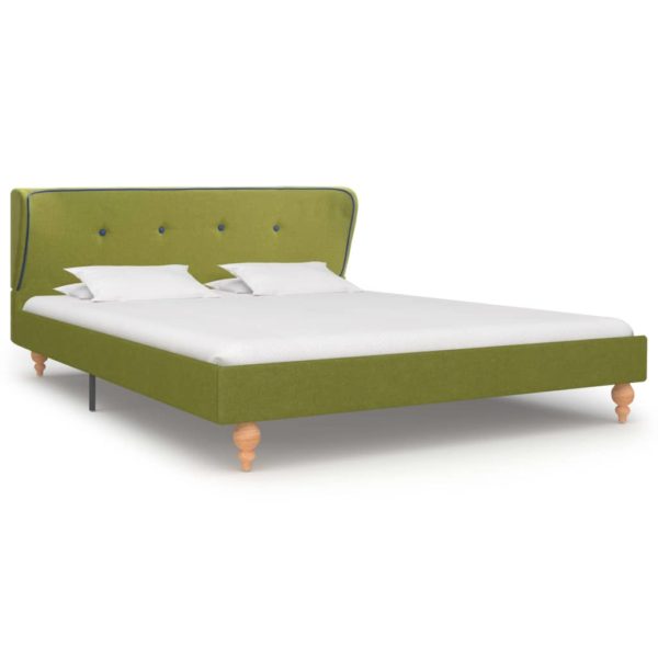 Bett mit Matratze Grün Stoff 140 x 200 cm
