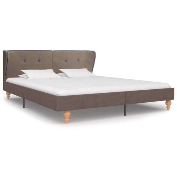 Bett mit Matratze Taupe Stoff 160 x 200 cm