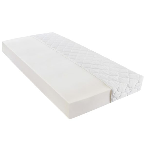Bett mit Matratze Weiß Kunstleder 90 x 200 cm