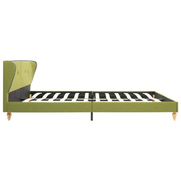 Bett mit Matratze Grün Stoff 160 x 200 cm
