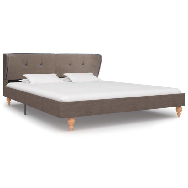 Bett mit Matratze Taupe Stoff 180 x 200 cm