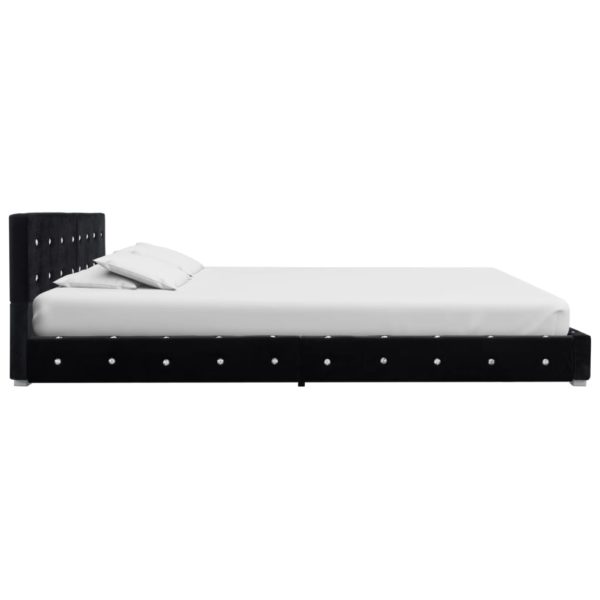 Bett mit Memory-Schaum-Matratze Schwarz Samt 160 x 200 cm