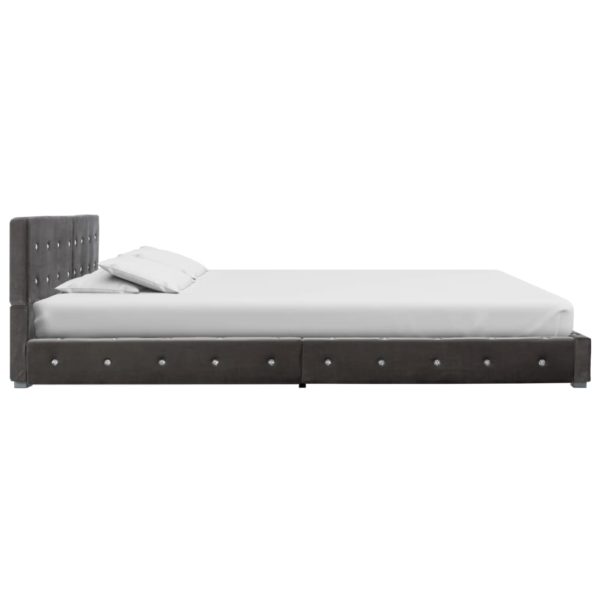 Bett mit Memory-Schaum-Matratze Grau Samt 160 x 200 cm