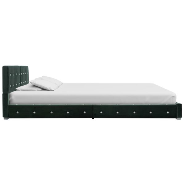 Bett mit Memory-Schaum-Matratze Grün Samt 160 x 200 cm