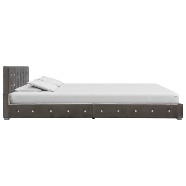 Bett mit Matratze Grau Samt 140 x 200 cm