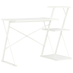 Schreibtisch mit Regal Weiß 116×50×93 cm