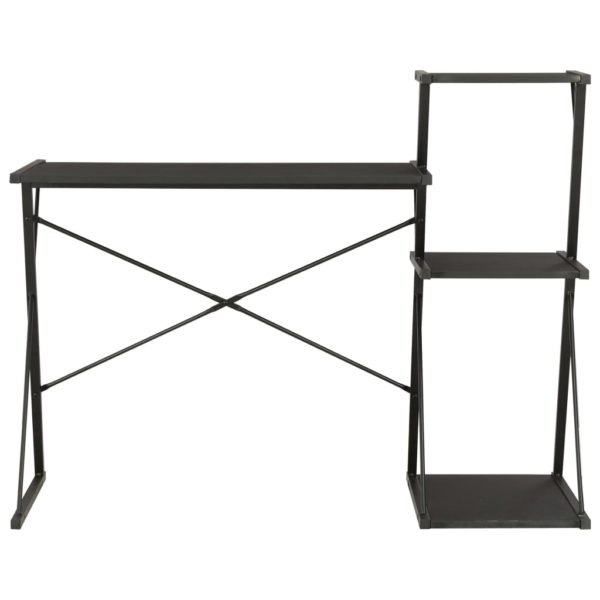 Schreibtisch mit Regal Schwarz 116×50×93 cm