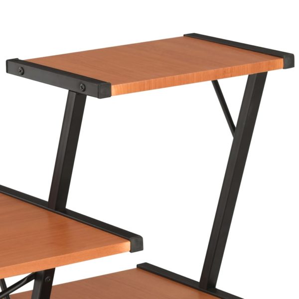 Schreibtisch mit Regal Schwarz und Braun 116×50×93 cm