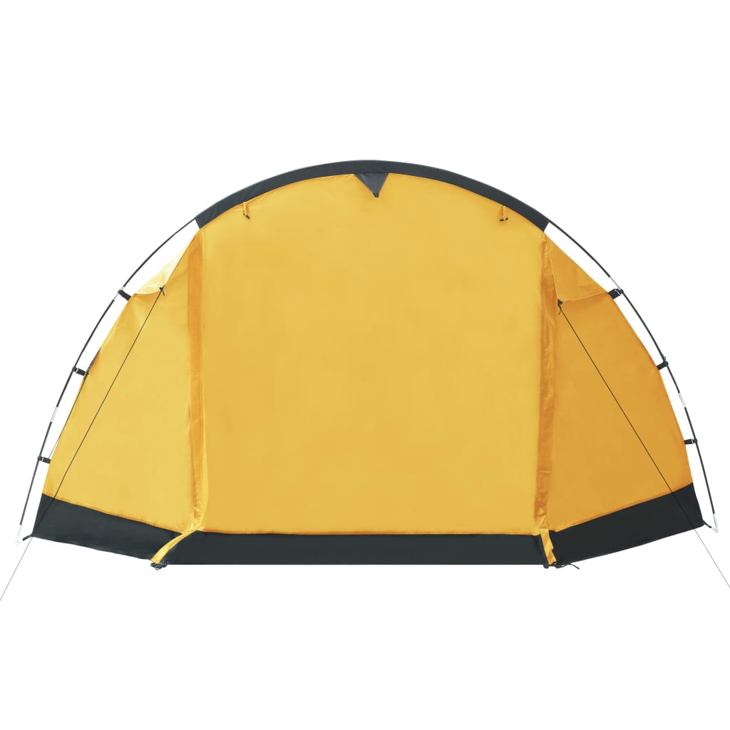 Extaum Tunnel-Campingzelt 4 Personen Tunnelzelt Campingzelt Gruppenzelt mit Reißverschluss und Gitterfenster Blau/Gelb
