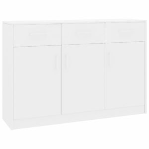 Sideboard Hochglanz-Weiß 110 x 34 x 75 cm Spanplatte