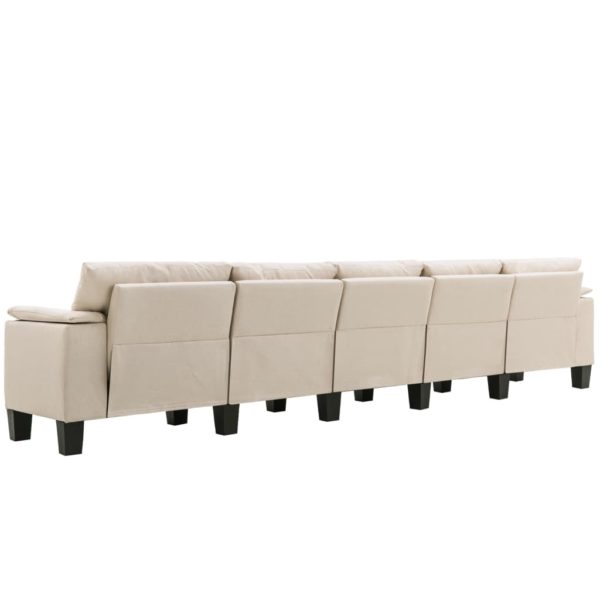 5-Sitzer-Sofa Cremeweiß Stoff