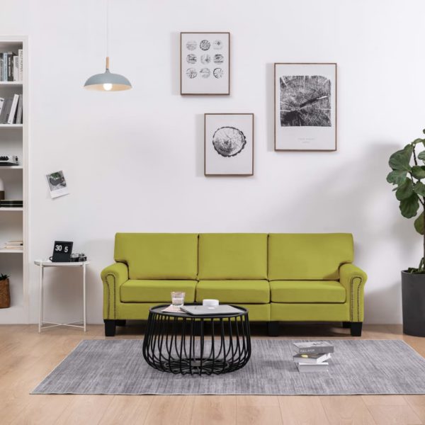 3-Sitzer-Sofa Grün Stoff
