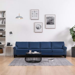 4-Sitzer-Sofa Blau Stoff