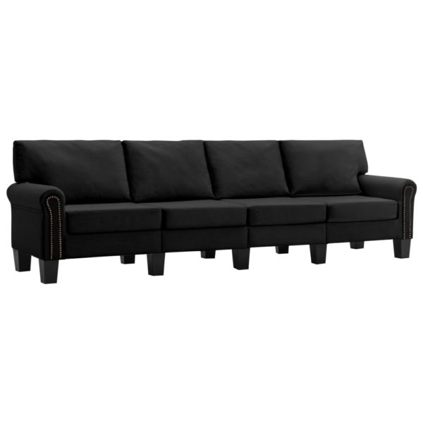4-Sitzer-Sofa Schwarz Stoff